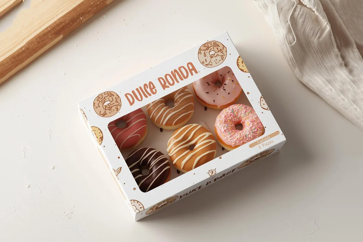 Empaque caja donas offset