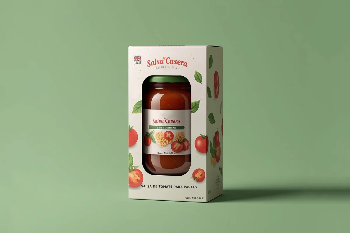 Empaque caja salsa de tomate offset